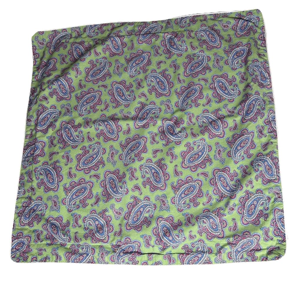 Vintage Ralph Lauren STUDIO PAISLEY only 1 European Pillow Shams Greenvale Green